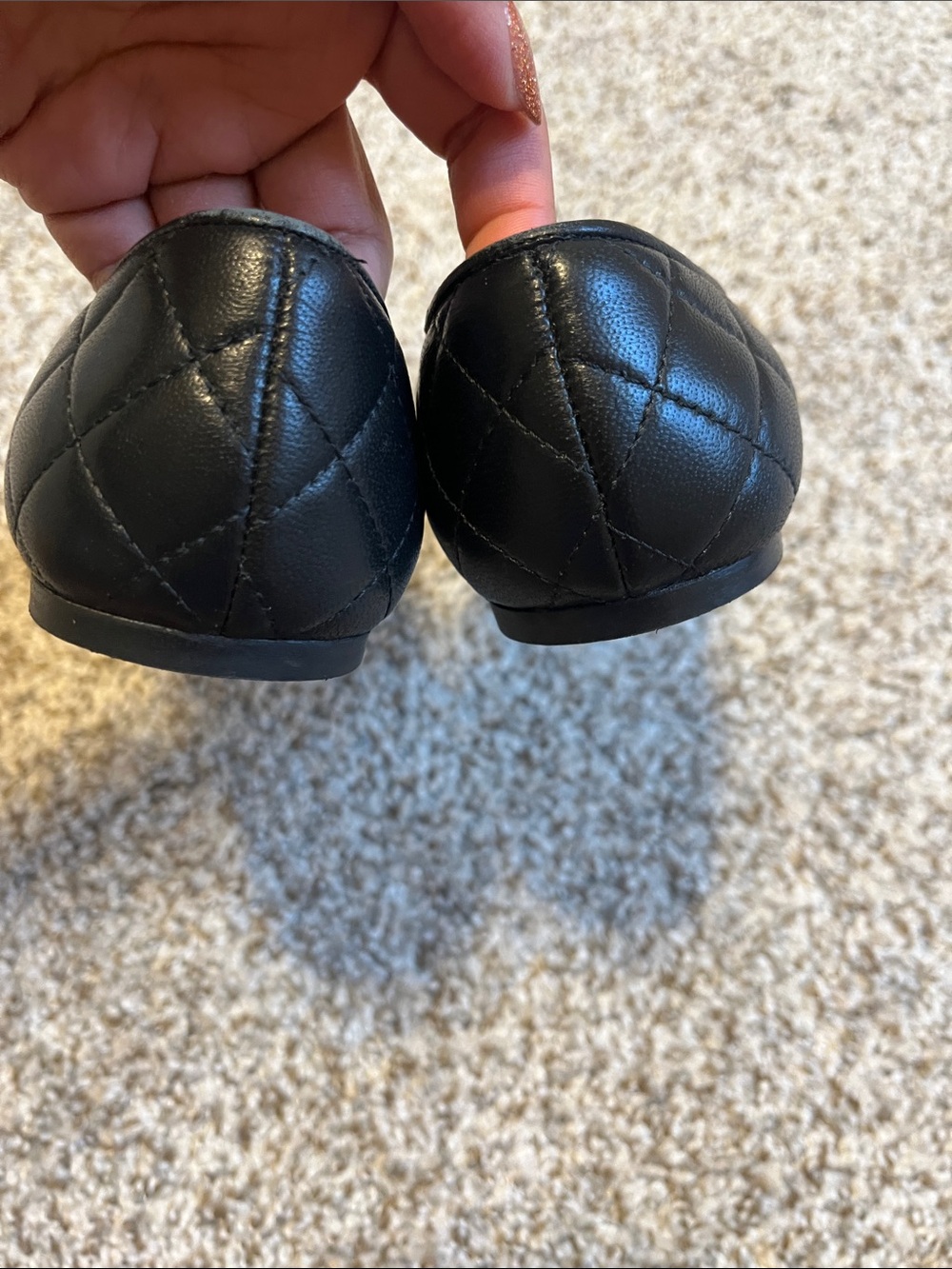 Bruno Magli Black Quilted Pointed Leather Flats - Picture 4 of 9